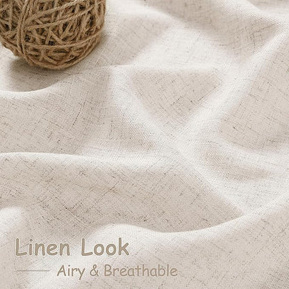 Beige Flax Linen Curtains 84 inches Long - Image 5