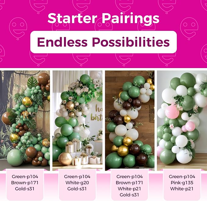 Bezente Sage Green Latex Matte Party Balloons 150 Pack 5 inch Small | Olive - Image 4