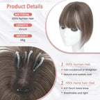 YAMI Hair Toppers for Women Real Human Hair Toppers for Women with Thinning Hair Topper with Bangs and All Hand-woven Swiss Base (Dark Ashy Brown)