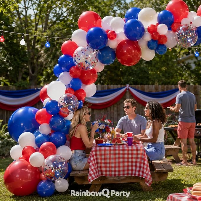 RainbowQ 165 Pcs Red White and Blue Balloons Arch Kit Different Sizes | 4th of - Image 2