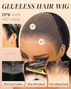 Arabella 13x6 Balayage Wig Human Hair Glueless Wigs Human Hair Pre Plucked Pre Cut 13x6 Ear to Ear Full HD Lace Front Wigs 210% Density 1B/27 Straight Wig Drawstring Wig Human Hair 24 Inch