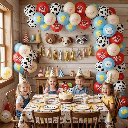 Red and Blue Farm Balloons, 12 Inch Farm Animal Balloons - Image 4
