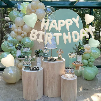 29PC Green Heart Happy Birthday Balloon Banner, 16Inch 3D Aluminum Letter - Image 5