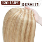 SEGO Real Human Hair Topper for Women, Toppers with 4 Anti-Slip Clips with Thinning hair No Bangs (12 Inch#12P613 Golden Brown Mix Bleach Blonde)