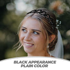 Non-Slip Plastic Hairbands Set 8 Pieces with Wavy Teeth and Smooth Medium-Large Sizes for Women and Unisex Use, Black Hair Hoop Accessories for Sports and Facial Care