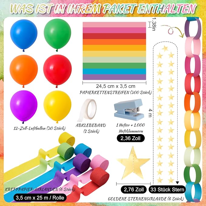 Rainbow Birthday Decorations Kit - Image 4