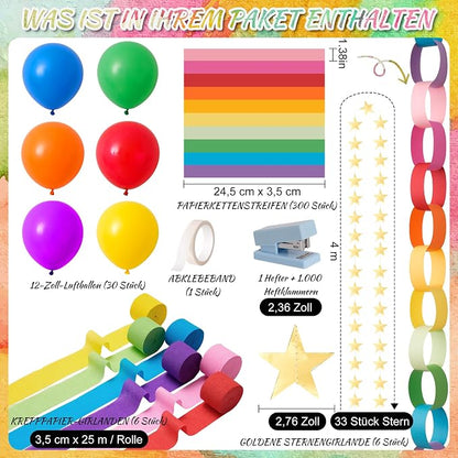 Rainbow Birthday Decorations Kit - Image 4