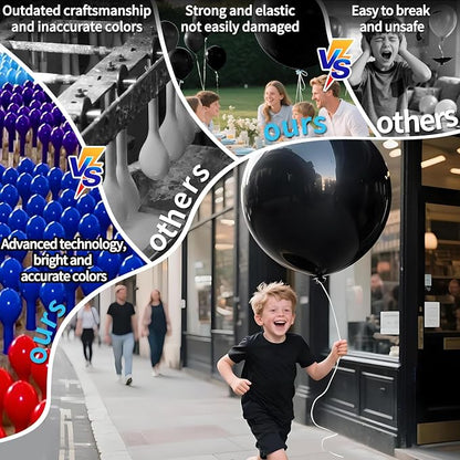 Black Big Balloons 32pcs, 18 Inch Large Latex Giant Heavy Duty Balloons - Image 4
