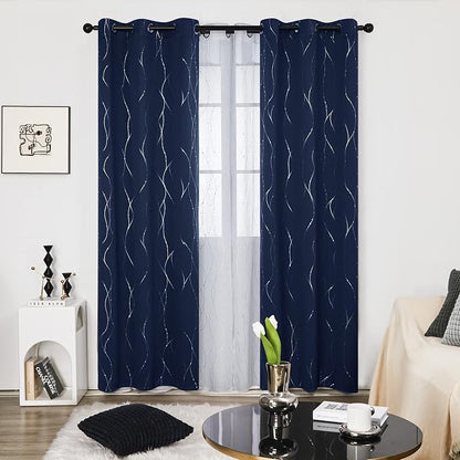 Deconovo Living Room Curtains 95 Inches Long, Thermal Insulated, Room Darkening - Image 2