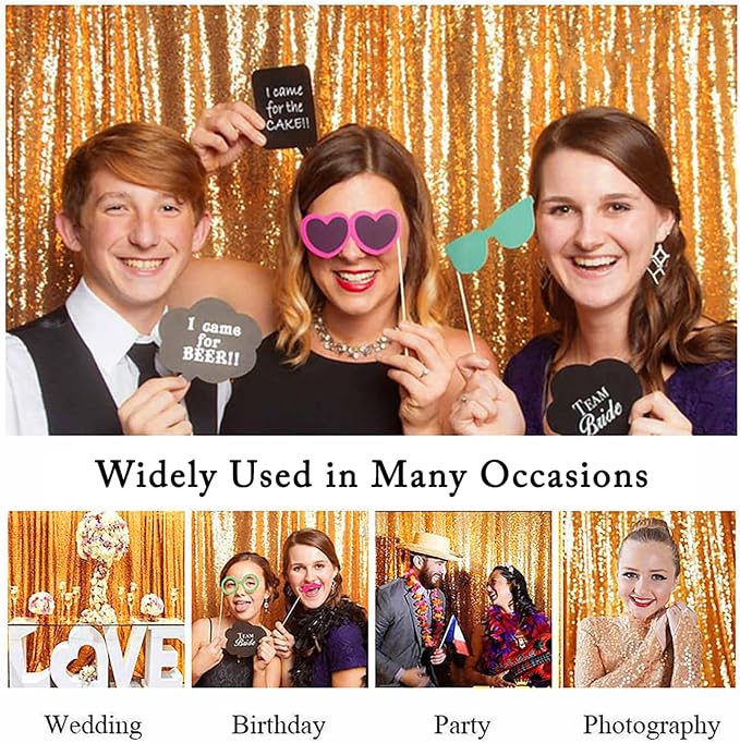 ShinyBeauty Photobooth Background-4FTx7FT-Gold-Sequin backdrops Sequin Fabric - Image 6