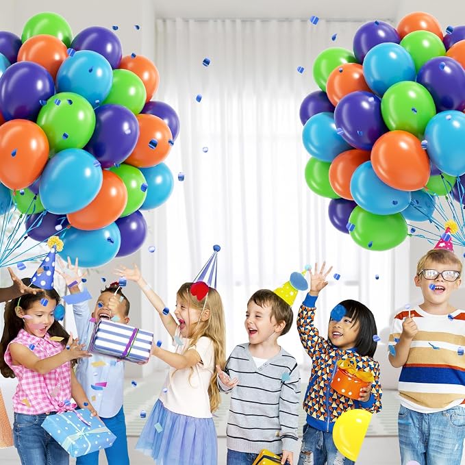 60pcs 12inch Blue and Orange Balloons - Image 6