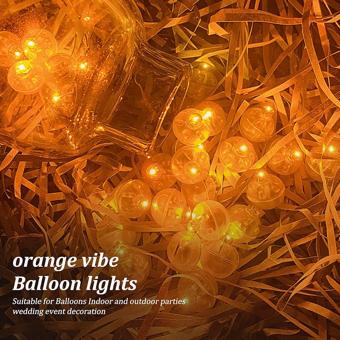 200pcs LED Orange Balloon Lights, Round LED Mini Lights - Image 4