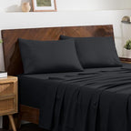 Bare Home Microfiber Pillow Cases - Standard Size Set of 2 - Cooling Pillowcases - Double Brushed - Easy Care - Envelope Closure (Standard Pillowcase Set of 2, Black)