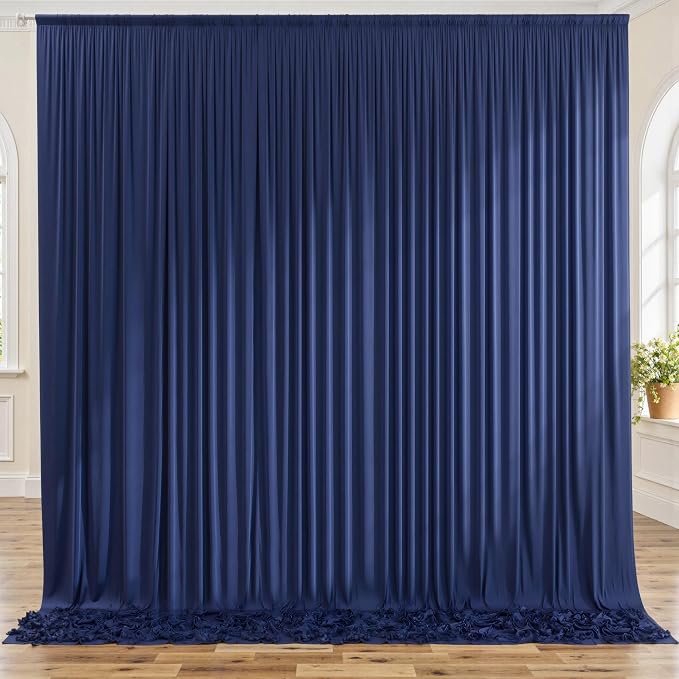 10ft x 8ft Wrinkle Free Navy Blue Backdrop Curtains by ENJOYYOURPARTY