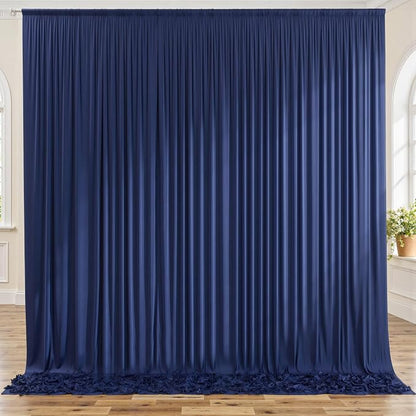 10ft x 8ft Wrinkle Free Navy Blue Backdrop Curtains by ENJOYYOURPARTY
