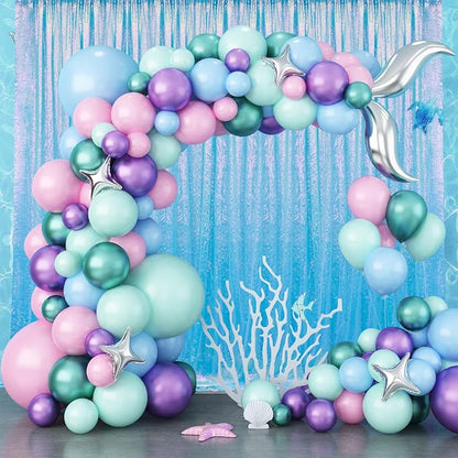 4×8FT-2PCS Mermaid Blue Sequin Backdrop Curtains Panels, Photography Backdrop - Image 7