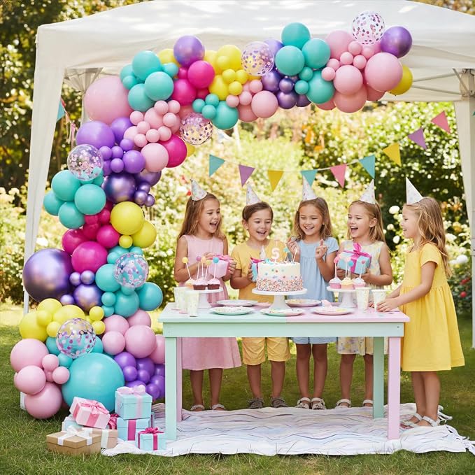 Purple Blue Pink Balloon Garland Arch Kit - Image 3