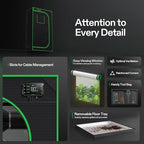 VIVOSUN S326 36"x20"x63" Grow Tent, High Reflective Mylar with Observation Window and Floor Tray for Hydroponics Indoor Plant for VS1000/VS2000