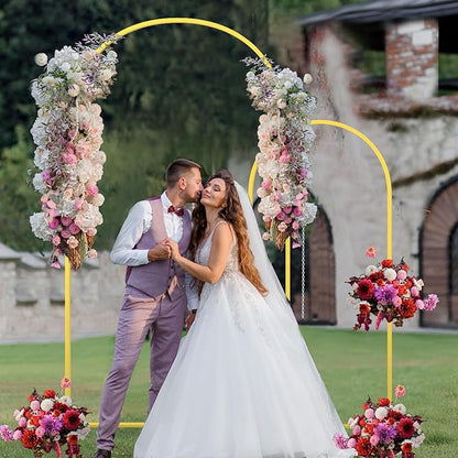 Metal Arch Backdrop Stand Wedding Arch frame Set of 2 Gold Balloon Backdrop - Image 7