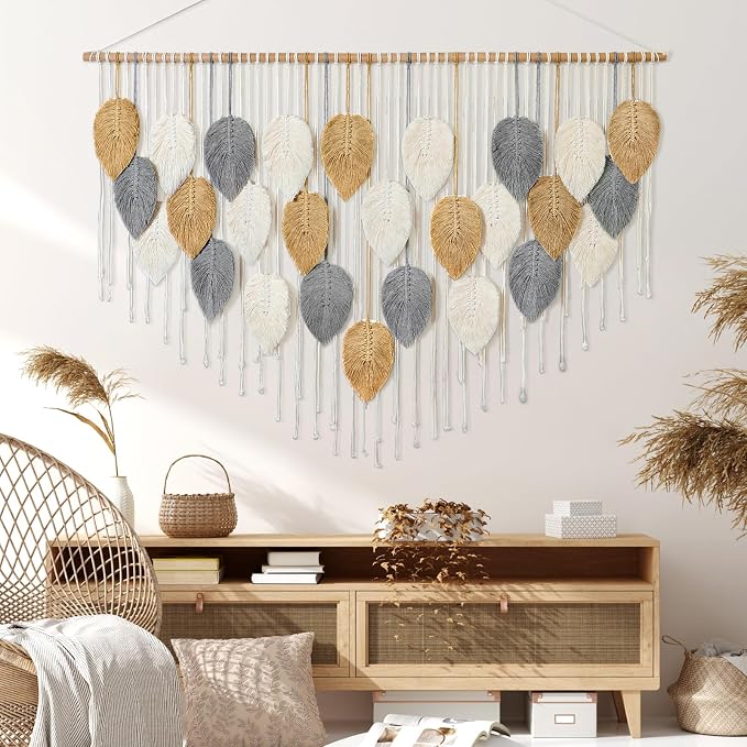 Large Macrame Wall Hanging Boho Woven Tapestry Chic Modern Home Decorations | - Image 5