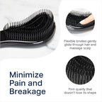 Crave Naturals Glide Thru Detangling Brush, Detangler Brush for Curly, Straight, Wet and Dry Hair Comb for Adults and Kids, Hair Accessories for Women, Black