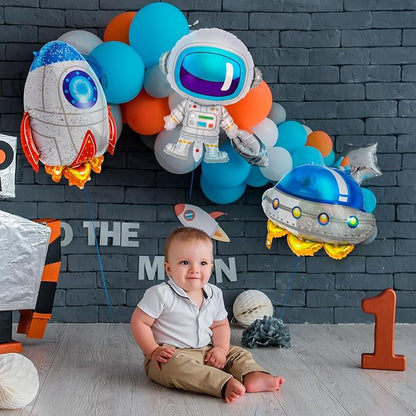 6 Pcs Space Balloons, Astronaut UFO Rocket Foil Balloons - Image 4