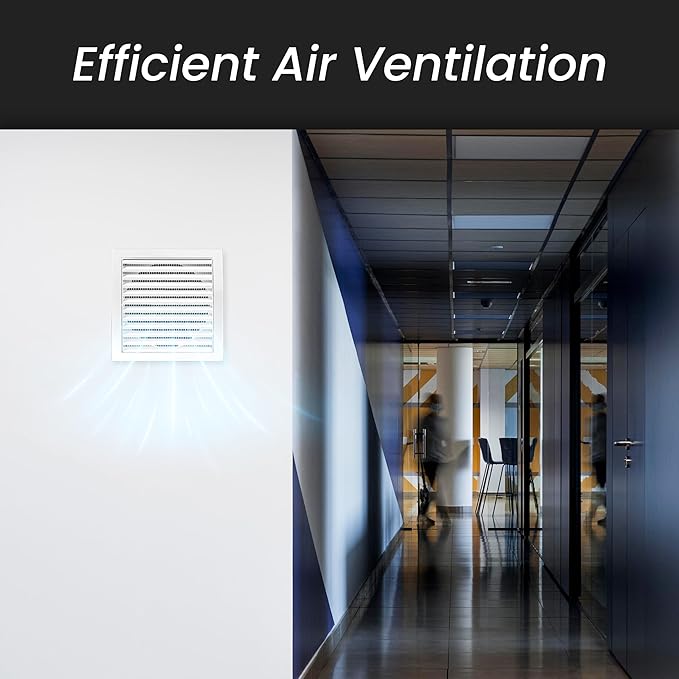 Repa Market 4 Inch Anthracite Dryer Vent Hood/Duct Cover for Walls or Ceiling/ABS Plastic Louvered Air Grille with Built-In Mesh Screen/Exhaust and Dryer Vent Covers for Indoor & Outdoor Use
