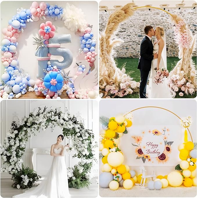 Round Backdrop Stand 8FT Gold Wedding Balloon Arch Stand - Image 6