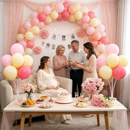 4 Set Pink Yellow White Balloon Stand Centerpiece Table Decorations | Birthday - Image 6