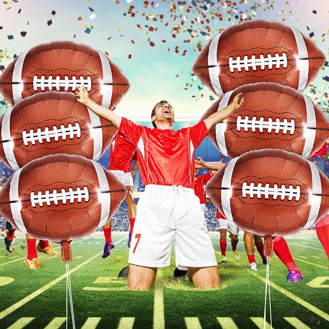 12 Pcs Football Balloons, 18 Inch Football Foil Balloons, Football Party - Image 4