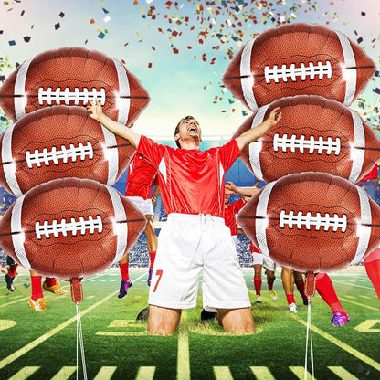 24 Pcs Football Balloons, 18 Inch Football Party Foil Balloons, Sports Mylar - Image 3