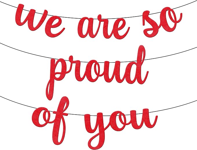 KatchOn Felt We are So Proud of You Banner 8 Feet | No DIY, Congratulations by KatchOn
