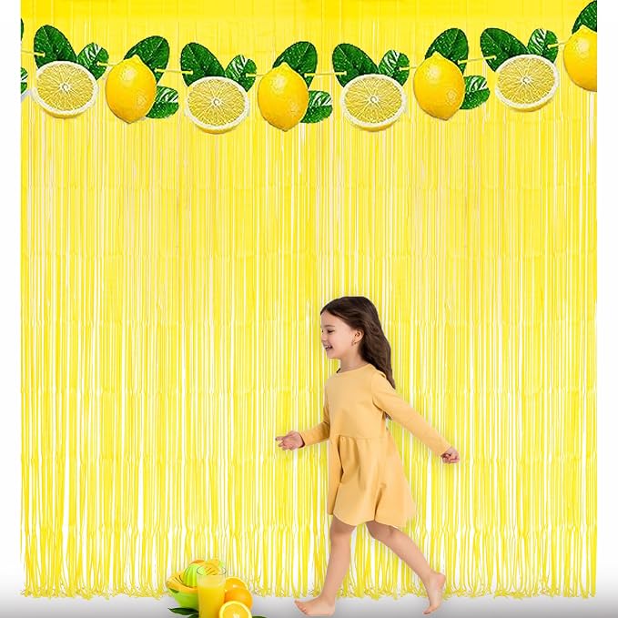Yellow Streamers Party Backdrop - Image 8