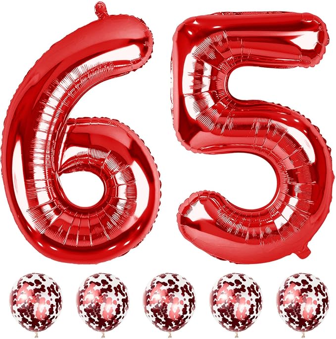 40 Inch Number 65 Foil Balloons Set, Giant Number 5 and 6 Helium Self Inflating by Lingqiang