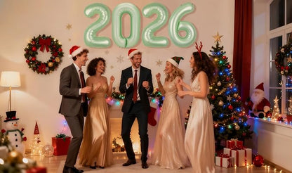 40 Inch Sage Green Balloons 2026, New Years Eve Decorations Foil Balloons 2026 - Image 3