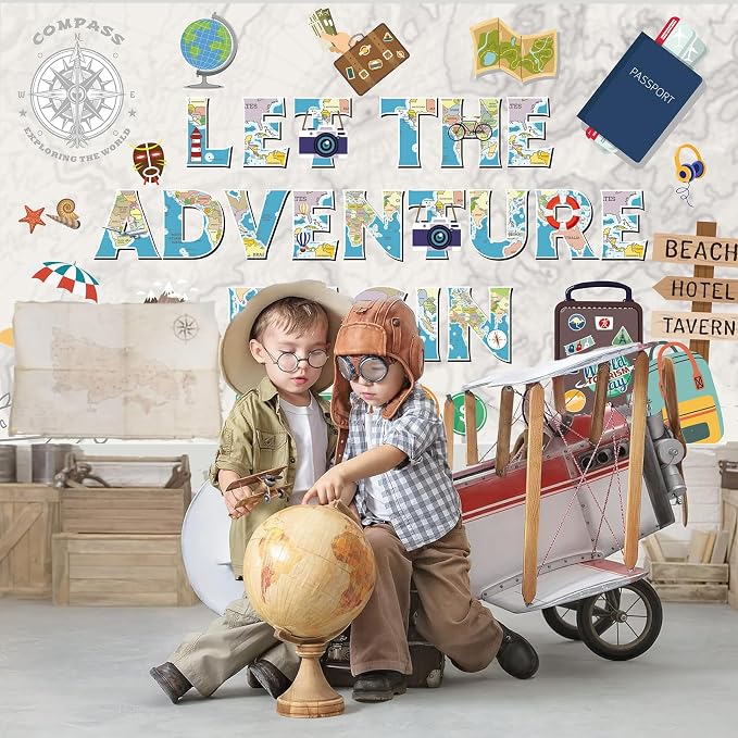 Colorful Let The Adventure Begin Backdrop Banner Photography Background - Image 4