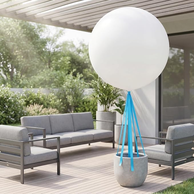 Beavorty 2pcs White Latex Jumbo Weather Balloons 48" and 72" - Image 4