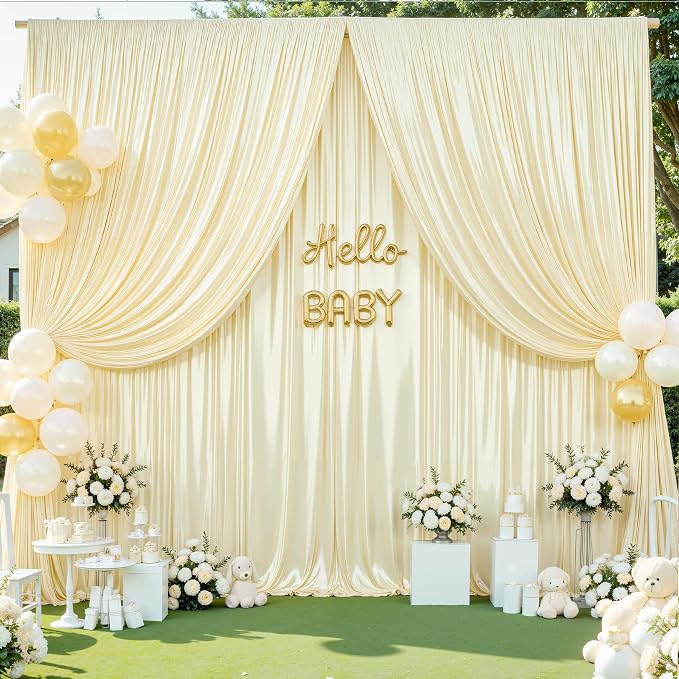 10x10 ft Champagne Glitter Backdrop Curtain - Image 6