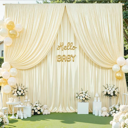 10x10 ft Champagne Glitter Backdrop Curtain - Image 6