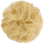 FESHFEN Human Messy Buns - 100% Human Hair Bun Real Scrunchies Hair Pieces Ponytail Extensions Wavy Tousled Updo Chignon Hairpieces for Women，Mixed Blonde