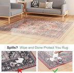 Crystal Clear Floor Mat 3×5ft, Upgraded Easy Flat Waterproof Vinyl Rug Cover, Large Stain-Resistant Plastic Area Rug Floor Protector for Kitchen, Dining Room, High-Traffic Areas