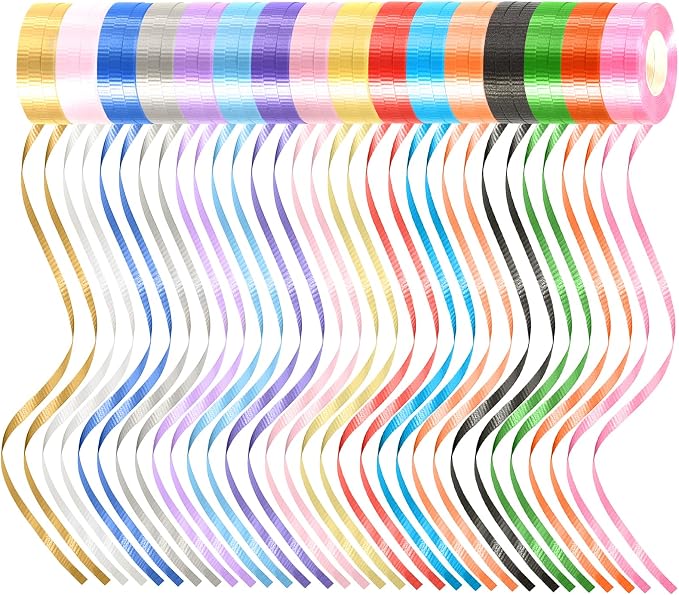 48 Rolls 16 Colors Curling Ribbon Balloon Curling Ribbons Set, 3/16 Inch x 11 by Unknown