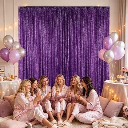 Hahuho Sequin Backdrop Curtain, Banquet Decoration（4 Panels, 2FT x 8FT - Image 5