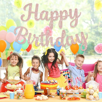 Glitter Happy Birthday Banner Sign Birthday Garland Wall Door Banners Flag - Image 4