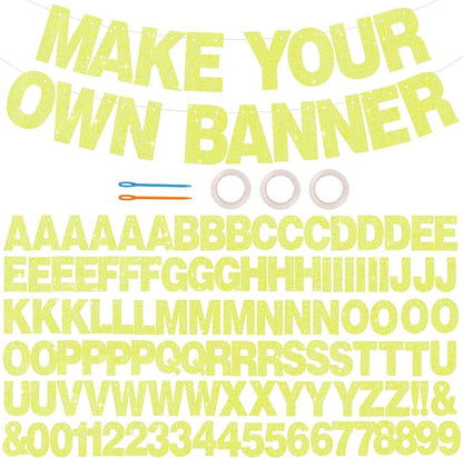 BEISHIDA Glitter Yellow 116 PCS A-Z DIY Letter Custom Banner Party Decor | 111 by Beishida