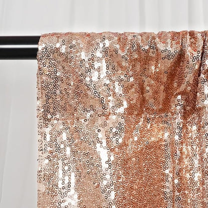 SquarePie 4x8ft Rose Gold Sequin Backdrop, High Density Non-Transparent Glitter - Image 8
