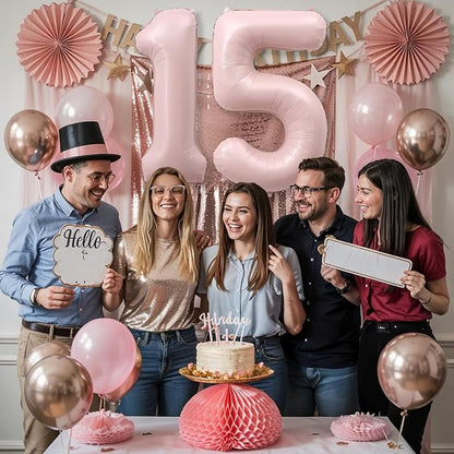 Light Pink Sweet 15th Birthday Balloon - Image 6