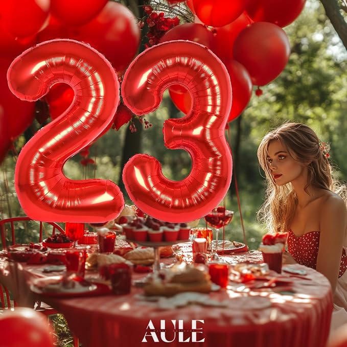 AULE 40 Inch Red 23 Balloon Number Foil 0-9 Birthday Big Numbers | Birthday - Image 3