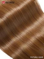 WIGNEE 13x6 Synthetic Lace Front Wig 28" Mixed Brown Wig Pre-Plucked Handmade Lace Front Wigs with Kanekalon Futura Hair Voluminous Long Straight Synthetic Wigs for Daily Party Use
