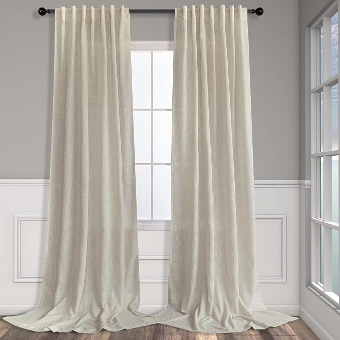 Pitalk Flax Linen Curtains 90 Inches Long by Pitalk